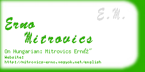 erno mitrovics business card